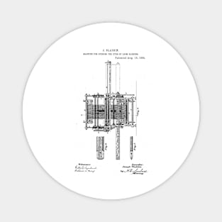 Machine for opening the eyes of loom harness Vintage Patent Hand Drawing Magnet